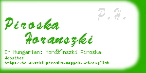 piroska horanszki business card